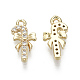 Brass Micro Pave Clear Cubic Zirconia Charms X-KK-S348-525-NF-2