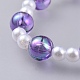 Pulseras de acrílico transparente imitación perla estiramiento niños BJEW-JB04575-04-2