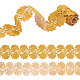 Fingerinspire 2.2 metro ferro da stiro finiture in pizzo metallico larghe 95 mm nastri ricamati a forma di fiore dorato nastro di pizzo metallizzato oro scavato per cucire finiture metalliche oro cavo per la decorazione dei vestiti OCOR-FG0001-75A-1
