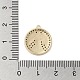 真鍮マイクロパヴェクリアキュービックジルコニアペンダント  長持ちメッキ  フラットラウンド  ゴールドカラー  17x15.5x2mm  穴：1mm KK-M275-08G-3
