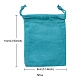 長方形のビロードのパッキング袋  巾着袋  ギフト包装用  ミディアムターコイズ  10x8cm TP-YW0001-03A-3