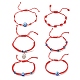 Ensemble de bracelets de perles tressées en résine mauvais œil de style 6pcs 6 BJEW-JB08340-1