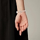 Bracelet de perles de coeur de quartz rose naturel avec des fermoirs de fleurs en alliage pour les femmes BJEW-TA00248-6