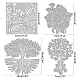 Globleland 4pcs metal plant cutting dies leaf sunflower tree of life cutting dies stencil template for scrapbook embossing album tarjeta de papel craft festival decor DIY-DM0001-025-3