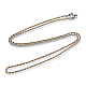 Collar de cadenas de cuerda de acero inoxidable de dos tonos 304 para hombres y mujeres NJEW-N052-02-1