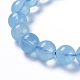 Natürliche Aquamarin Perlen Armbänder dehnen BJEW-G626-10mm-02A-2