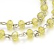 Chaînes de perles en rondelles en verre manuelles pour fabrication de colliers et bracelets AJEW-JB00038-01-1