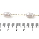 Oval Plastic Pearl Beaded Link Chains CHS-G032-01G-2