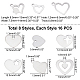 UNICRAFTALE about 128pcs 8 Styles Heart and Cross Charms Hypoallergenic Stainless Steel Metal Charm Love Heart Pendant for DIY Jewelry Findings Making 1.2~6.5mm Hole STAS-UN0029-48-3