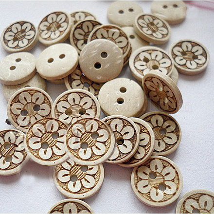 Lovely Carved 2-hole Basic Sewing Button NNA0YX6-1