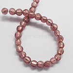 Handmade Silver Foil Glass Beads, Round, Pale Violet Red, 11.5~12.5mm, Hole: 2mm