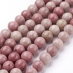 Natural Rhodonite Beads Strands, Grade A, Round, 10mm, hole: 1mm, 16 inch, about 40pcs/strand