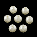 Perles en plastique ABS d'imitation coquille rondes et mates, beige, 8mm, Trou: 1mm, environ 2000 pcs / sachet 