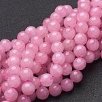 Natürlichen Rosenquarz Perlen Stränge, Runde, 10 mm, Bohrung: 1 mm, ca. 10 mm, Bohrung: 1 mm, ca. 36 Stk. / Strang, 14.5 Zoll