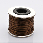 Cordons fil de nylon tressé rond de fabrication de noeuds chinois de macrame rattail, cordon de satin, brun coco, 1mm, environ 32.8 yards (30 m)/rouleau
