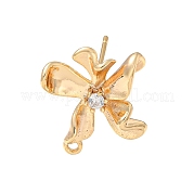 Латунные серьги-гвоздики из циркония KK-K378-28G