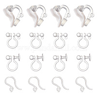 Earring Findings, Post to Clip on Converter with Screw Back 17x14mm, 2 Pairs, Silver Plated, Women's, Size: One Size