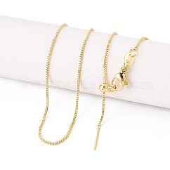 Collane scorrevoli regolabili con catena a scatola in ottone, vero placcato oro 18k, 17.95 pollice (45.6 cm)