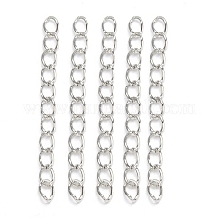 Hierro extremo con cadenas de torsión, Platino, 45~55x3.5mm, Enlaces: 5x3.5x0.8 mm