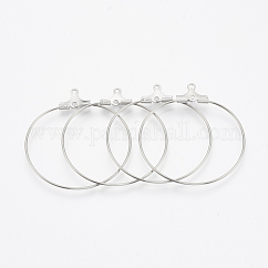 Pendentifs en acier inoxydable 304 résistant au ternissement, accessoires de créoles, couleur inoxydable, 20 jauge, 40x37x1.5mm, Trou: 1mm, pin: 0.8 mm