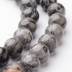 Pietra naturale tonda / pietra di picasso / fasci di perline di Picasso, 8mm, Foro: 1 mm, circa 47~48pcs/filo, 15 pollice