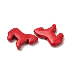 Perles de cheval synthétiques teintes en turquoise&nbsp;G-B015-04