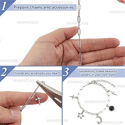 304 Edelstahl Büroklammer Ketten Halsketten & Armband Schmuck-Sets&nbsp;SJEW-SC0001-07P