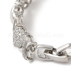 Bracelet chaîne à maillons cœur zircone cubique&nbsp;BJEW-M296-05P