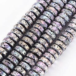 Galvanisierte natürliche Lavasteinperlenstränge&nbsp;G-T114-69