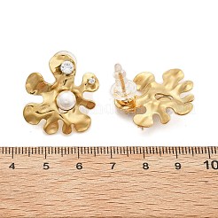 Pendientes de acero inoxidable 304 con circonita cúbica transparente&nbsp;EJEW-R020-05G-01
