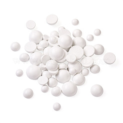 120pcs 4 Arten sprühlackierte weiße Holzcabochons&nbsp;WOOD-TA0001-52