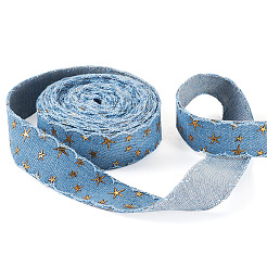 5 Yards Polyesterband mit 3D-Stern und Goldprägung&nbsp;OCOR-TAC0023-14B