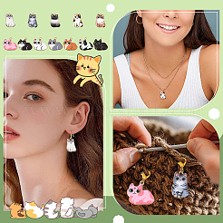 48pcs 12 styles de pendentifs en émail en alliage&nbsp;ENAM-ME0001-33