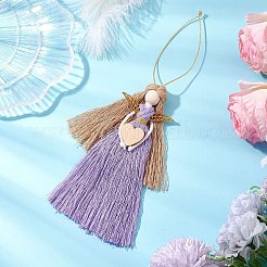 Decorazioni pendenti con angelo in cordoncino di cotone macramè fatte a mano&nbsp;HJEW-JM02669-02