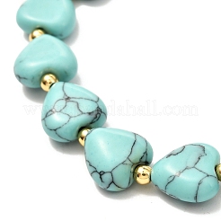 Bracciale elasticizzato con perline a cuore per donna ragazza&nbsp;BJEW-JB06938-02