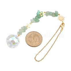 3 attrape-soleil rond en verre et améthyste naturelle&nbsp;HJEW-JM04209