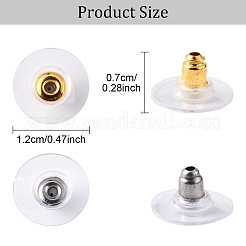 80 Stück 2 Farben Messing Bullet Clutch Ohrringverschlüsse&nbsp;KK-YW0002-77