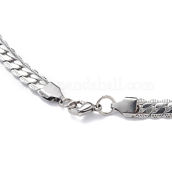 Collier à maillons cubains en acier inoxydable 304 anti-ternissement pour hommes et femmes&nbsp;NJEW-E093-03P-01