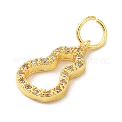 Breloques en laiton avec zircone cubique de micro pave&nbsp;KK-C072-46G