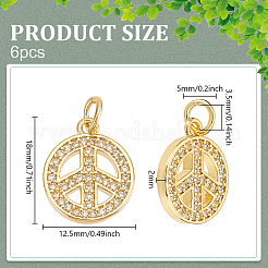 Pendenti in zirconi cubici trasparenti in micro pavè di ottone&nbsp;KK-BC0013-89