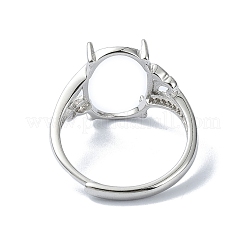 Verstellbare 925 Sterling Silber 4 Zinken Ringfassungen&nbsp;STER-K179-27P