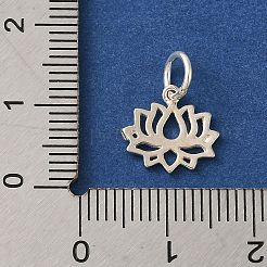 925 dije de flor de loto de plata esterlina con anillos de salto&nbsp;FIND-U013-02S-03