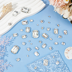 94 Stück 6 Stil Strass-Cabochons aus Glas mit spitzem Rücken&nbsp;RGLA-FG0001-24