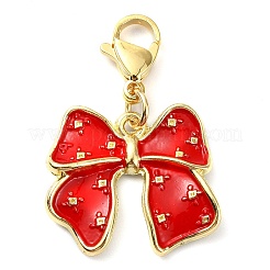 Colgante de aleación de esmalte con adornos de lazo&nbsp;HJEW-JM02209