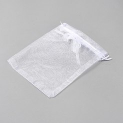 Organza-Kordelzugbeutel mit 3D-Blume&nbsp;OP-WH2002-01C-01