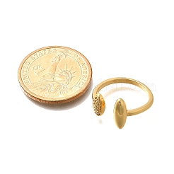 Anelli da dito con polsino in zirconia cubica micro pavé in ottone placcato per donna&nbsp;RJEW-C117-04A-G