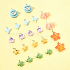 24 pendentif en résine d'organisme marin de 7 styles&nbsp;RESI-FS0002-05