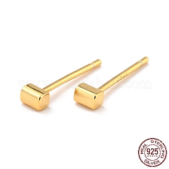 Rectangle minimaliste 925 boucles d'oreilles en argent sterling&nbsp;EJEW-I259-06G