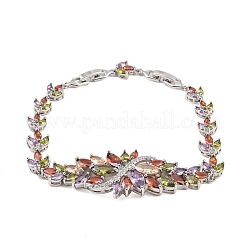 Bracelets de tennis en laiton platine sertis de micro-pavés de zircone cubique&nbsp;BJEW-B160-06P