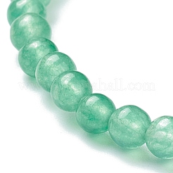 Teñidos naturales jade pulseras del estiramiento de abalorios&nbsp;BJEW-A117-A-34
